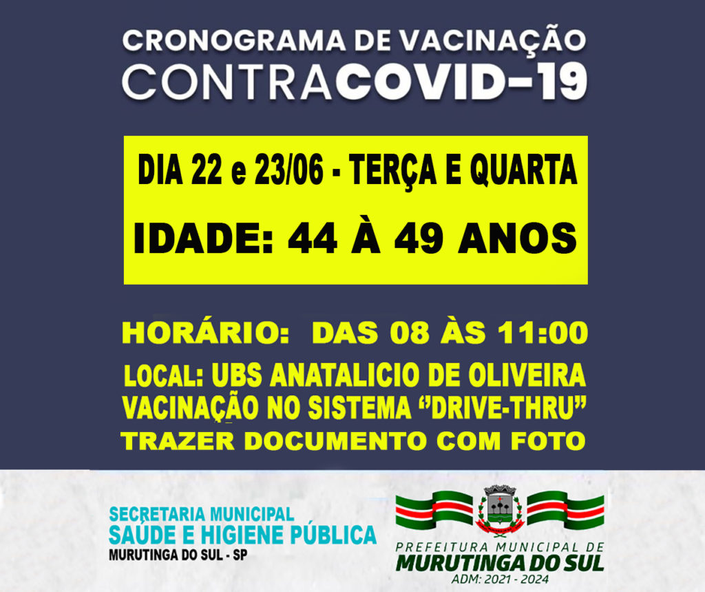 CRONOGRAMA VACINA 44 A 49