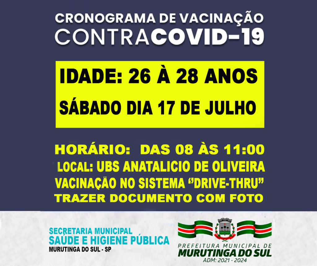 CRONOGRAMA VACINA 26 a 28