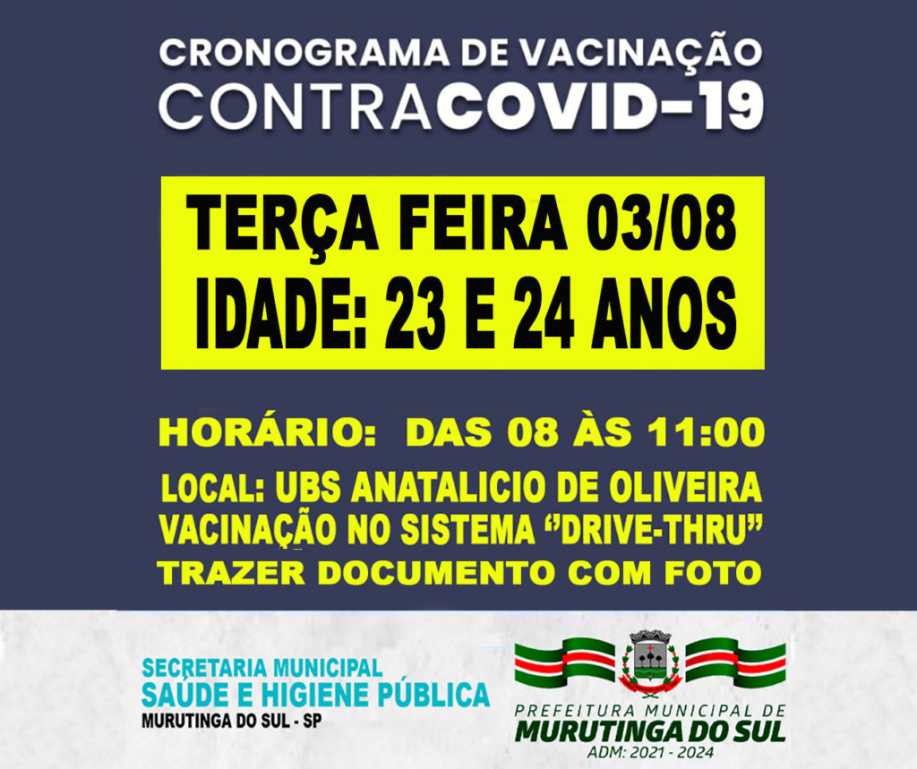 CRONOGRAMA VACINA 23 24 ANOS