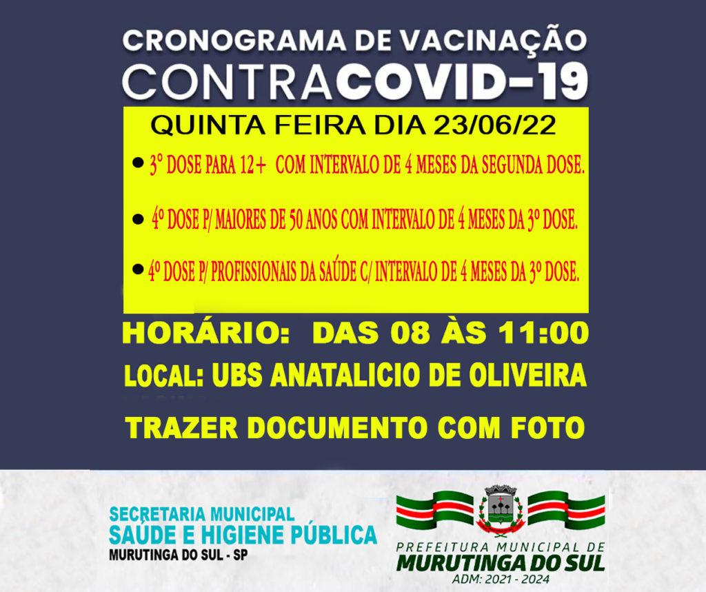 CRONOGRAMA VACINA PADRAO 23 06 22